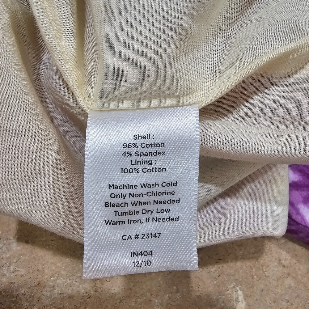 Talbots Floral Dress Womens 16 Purple Rose Sleeveless Cotton Fit Flare NWT - Picture 6 of 6